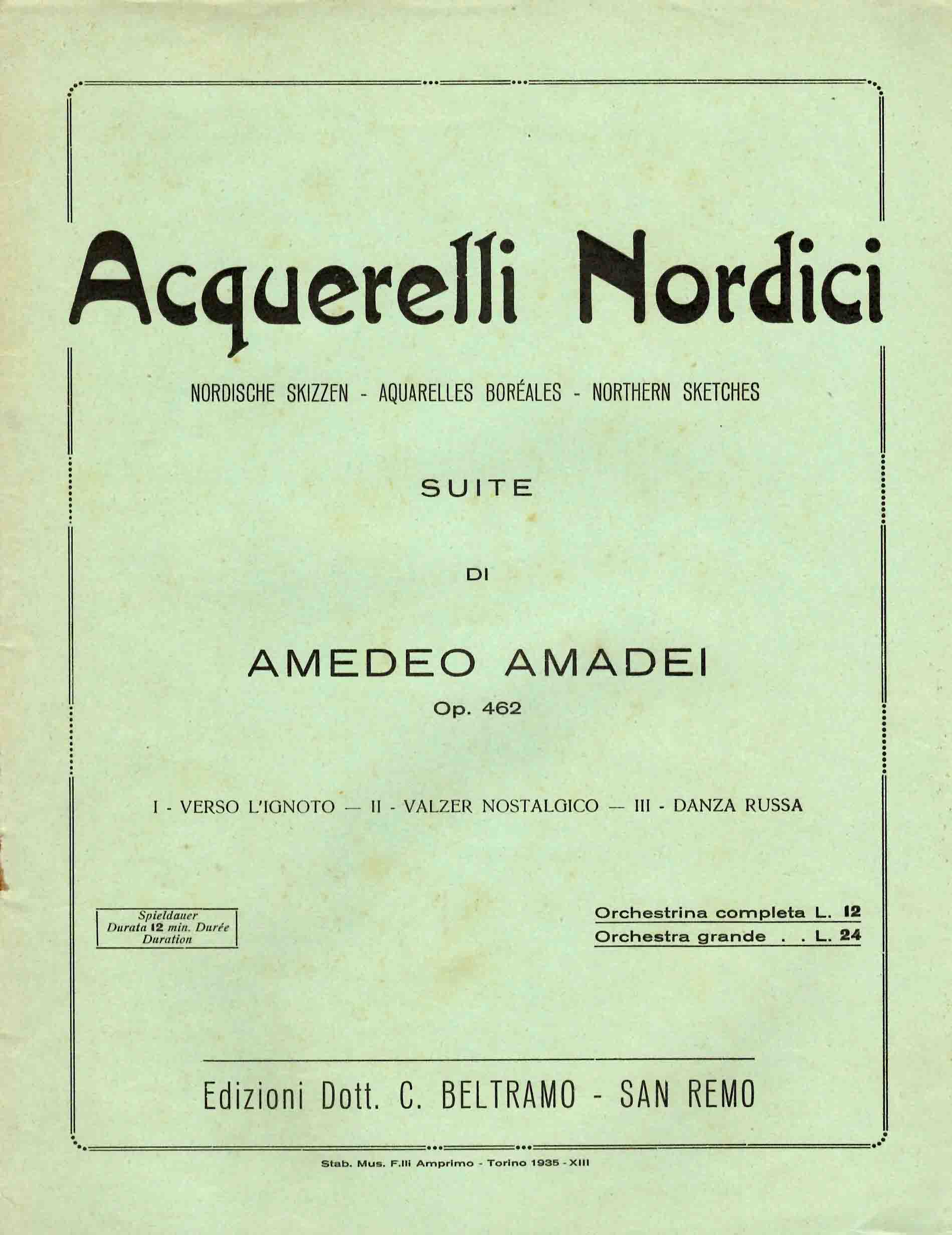 Acquerelli Nordici. Suite, op. 462